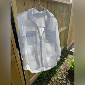 NWOT Express Polka-dotted button down